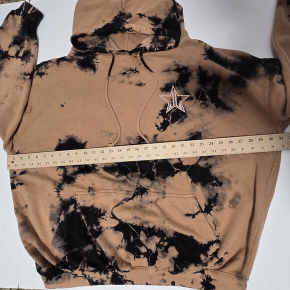 Jeffree Star Cosmetics Hoodie Size Large Tie-Dye Tan Beige Black Sweatshirt 3XL - Picture 8 of 10